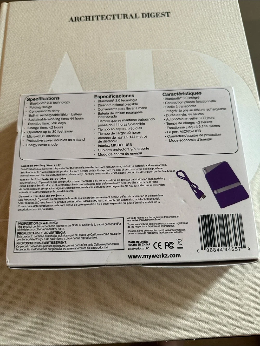 Folding Bluetooth Keyboard - Purple